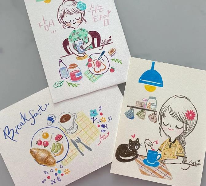 美女插画师的Q版彩铅画，治愈系画风让10万人爱上手绘